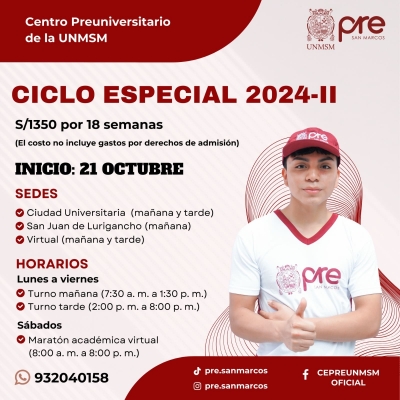 MATRÍCULA CICLO ESPECIAL 2024-II