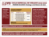 PRIMER EXAMEN CICLO ESPECIAL VERANO 2019-2020 - TEMARIO, PUERTAS DE INGRESO Y LOCALES