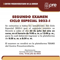 CICLO ESPECIAL 2023-I - SEGUNDO EXAMEN