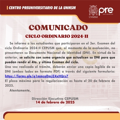 COMUNICADO CICLO ORDINARIO 2024-II