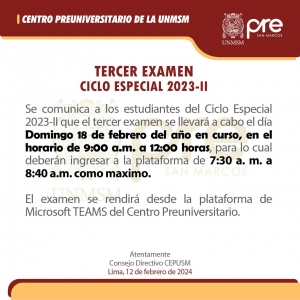 CICLO ESPECIAL 2023-II - TERCER EXAMEN