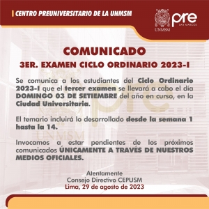 CICLO ORDINARIO 2023-I - TERCER EXAMEN