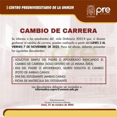 COMUNICADO - CICLO ORDINARIO 2025-II