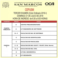 TERCER EXAMEN CICLO ORDINARIO 2019-I - PUERTAS DE INGRESO Y LOCALES