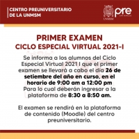 CICLO ESPECIAL 2021-I - PRIMER EXAMEN