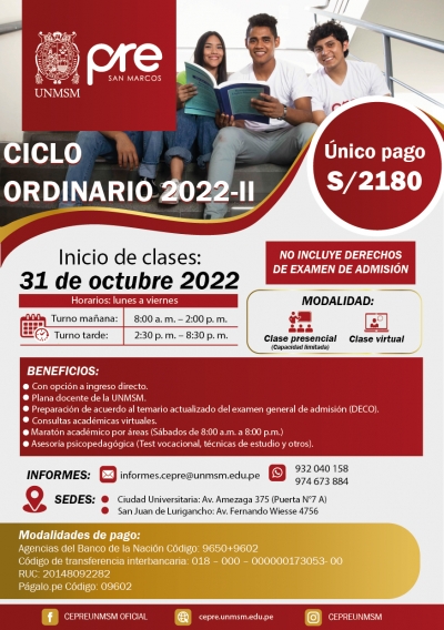 MATRICULA CICLO ORDINARIO 2022-II