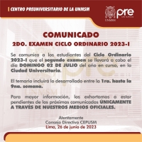 CICLO ORDINARIO 2023-I - SEGUNDO EXAMEN