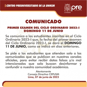 CICLO ORDINARIO 2023-I - PRIMER EXAMEN