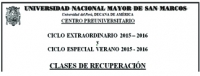 CLASES DE RECUPERACIÓN - CICLOS EXTRAORDINARIO Y ESPECIAL VERANO 2015-2016