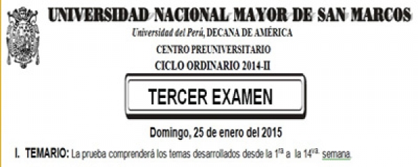 CICLO ORDINARIO 2014-II - TEMARIO TERCER EXAMEN