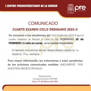 CICLO ORDINARIO 2023-II - CUARTO EXAMEN
