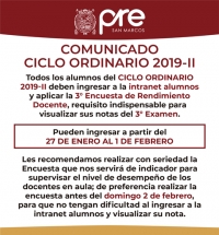 TERCERA ENCUESTA DE RENDIMIENTO DOCENTE - CICLO ORDINARIO 2019-II