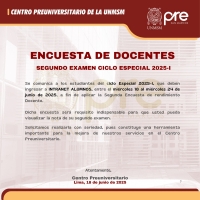 CICLO ESPECIAL 2025-I - SEGUNDA ENCUESTA DOCENTE