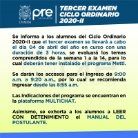 TERCER EXAMEN CICLO ORDINARIO 2020-II