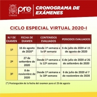 CRONOGRAMA DE EXAMENES CICLO ESPECIAL 2020-I