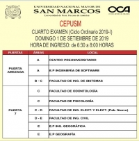 CUARTO EXAMEN CICLO ORDINARIO 2019-I - PUERTAS DE INGRESO Y LOCALES