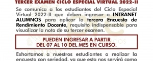 CICLO ESPECIAL 2022-II - TERCERA ENCUESTA DOCENTE