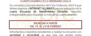 CICLO ORDINARIO 2023-II - CUARTA ENCUESTA DOCENTE