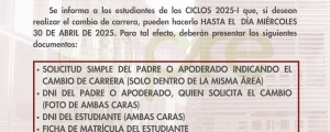 CAMBIO DE CARRERA CICLOS 2025-I