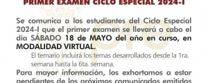 CICLO ESPECIAL 2024-I - PRIMER EXAMEN