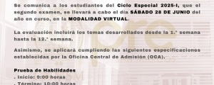 CICLO ESPECIAL 2025-I - SEGUNDO EXAMEN